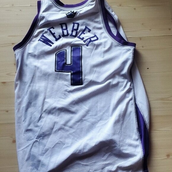 Reebok Authentic Chris Webber Sacramento Kings White Basketball Jersey Mens size - Picture 8 of 9